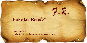Fekete René névjegykártya